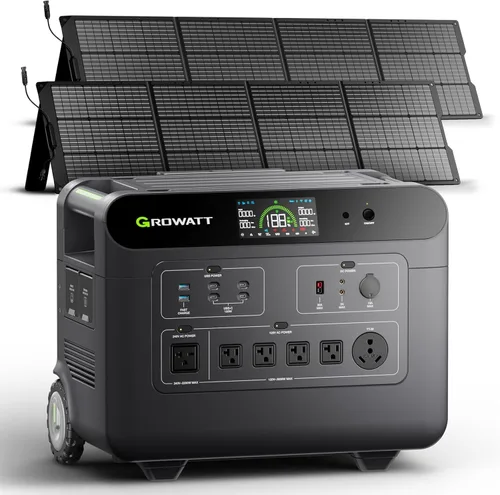 Vista 8 de GROWATT HELIOS 3600 Estación de energía portátil, batería LFP de 3600 Wh, expandible a salida de CA de 240 V/7200 W, hasta 36 kWh, generador