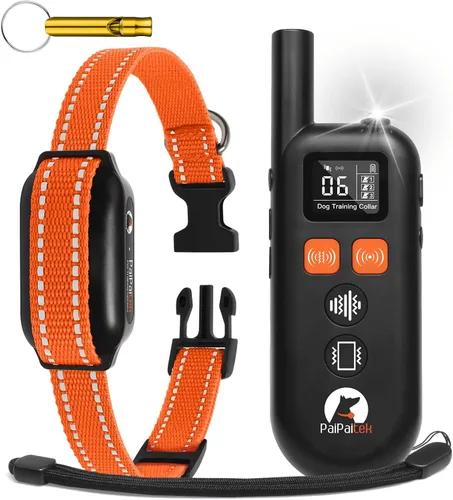 Vista 8 de Correa de repuesto para collar de choque, 3/4 pulgadas, paquete de 2, collar de perro ajustable reflectante, naranja y rosa, tamaño de cuello de 8 a