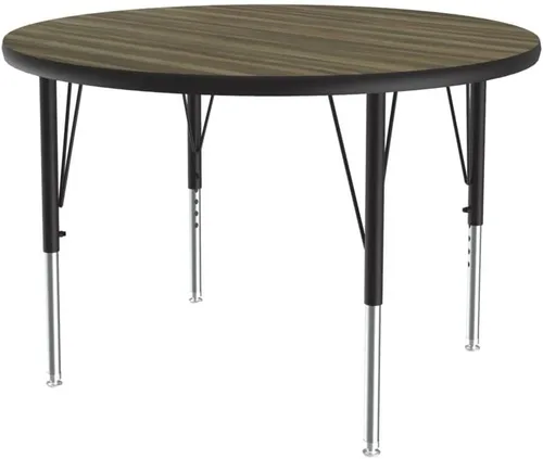 Vista 120 de Correll - Mesa rectangular de actividades para el aula de 24 x 36 pulgadas, altura ajustable (19-29 pulgadas), parte superior de nogal colonial