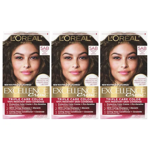 Vista 20 de L'Oreal Paris Excellence Crème Tinte Permanente para el Cabello, Color de Cabello de Triple Cuidado con Complejo Pro-Keratina para una Cobertura
