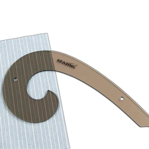 Vista 4 de KEARING Regla clásica curva francesa acrílica de 9 pulgadas (9.1 in), varía la forma de curva, regla de curva de medición de cadera transparente