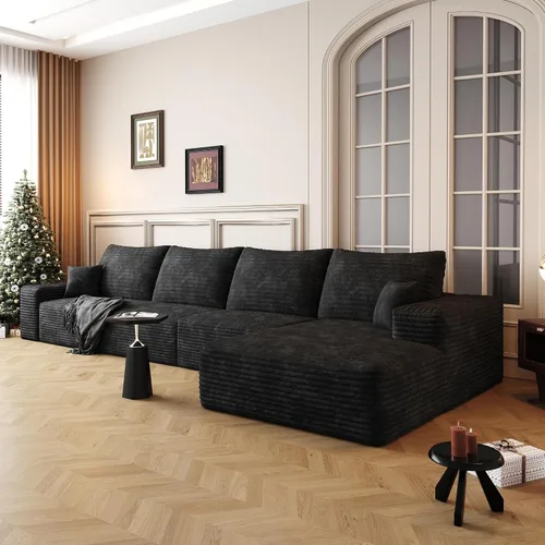 Vista 67 de Sofás seccionales de 105" para sala de estar, sofá cloud con forma de L tapizado, sofás modulares sin estructura rígida, sofá seccional moderno