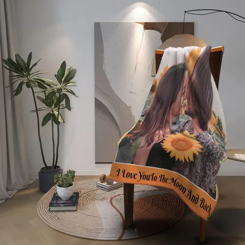 Vista 3 de Manta personalizada con fotos – Manta personalizada con fotos, regalos personalizados con imagen, manta de franela de vellón para esposa, marido