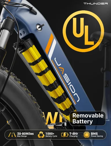 Vista 3 de Jasion Bicicleta eléctrica Thunder/PRO/ST, 2000 W/1800 W Peak Ebikes para adultos, neumático de grasa de 26 pulgadas, mejor bicicleta eléctrica