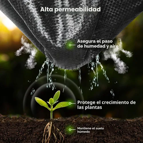 Vista 3 de Iropro 3 pies x 300 pies Barrera de malezas Tela de paisaje 3.2 onzas Tela resistente, tela tejida de control de malezas, tela geotextil tejida