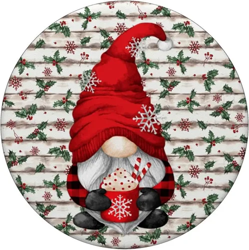 Vista 3 de Divertido gnomo de Navidad a cuadros, decoración navideña y cacao caliente PopSockets intercambiables PopGrip