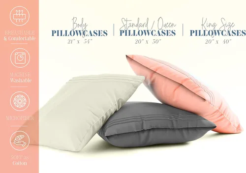 Vista 2 de Elegant Comfort Fundas de almohada sólidas de microfibra de alta calidad hotelera, tejido suave, resistente a las arrugas y a las manchas, fácil
