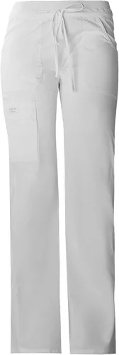 Vista 18 de Cherokee Pantalones quirúrgicos para mujer, tiro bajo, pierna acampanada, cordón ajustable con 6 bolsillos, 24001 Peltre