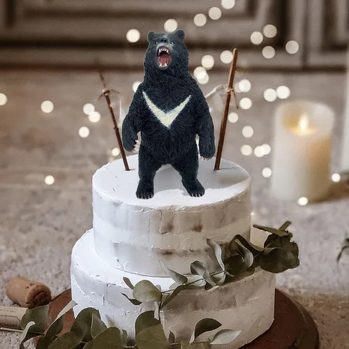 Vista 8 de Juguete de oso negro para niños, figura de juguete de oso safari, figura de acción de animales salvajes, ideal para regalo de niños, premios