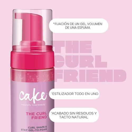 Vista 5 de Cake Beauty - Moldeador de rizos de gel a espuma, The Curl Friend – Gel definidor de rizos de alta sujeción, protección para el encrespamiento