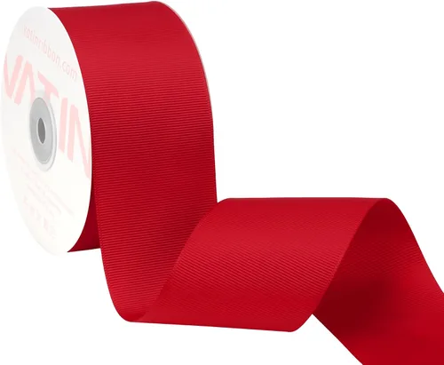 Vista 50 de VATIN Cinta de Grogrén Negra, 1-1/2" x 50 Yardas Continuas, Cinta de Grogrén de Poliéster Negra, Usar para Lazos de Bricolaje, Accesorios