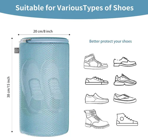 Vista 2 de Kimmama Bolsa para lavadora de zapatos, bolsa de zapatos para lavadora, bolsas de malla para ropa sucia para tenis, calzado, zapatillas deportivas