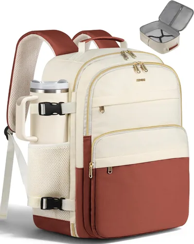 Vista 10 de HOTOR Mochila de viaje para mujer, aprobada por vuelo, bolsa de transporte Negro