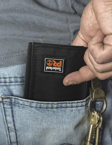 Vista 4 de Timberland PRO Cartera triple RFID Cordura de nailon para hombre con ventana de identificación