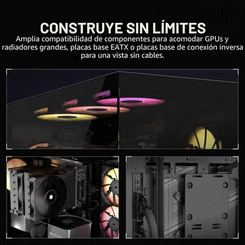 Vista 5 de CORSAIR iCUE Link 3500X RGB Mid-Tower ATX Carcasa para PC – Vidrio Templado Panorámico – Compatible con Placa Base de Conexión Inversa – 3X Negro