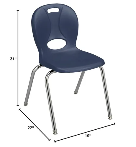 Vista 16 de Learniture Structure Series - Sillas escolares apilables con asientos contorneados, sillas apilables de plástico de alta resistencia, 14 pulgadas