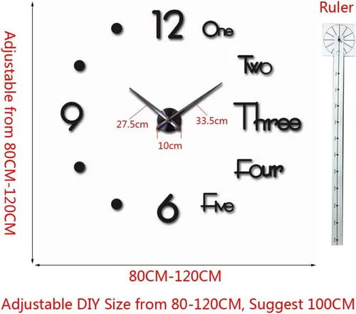 Vista 2 de FASHION IN THE CITY - Reloj 3D de pared adhesivo sin marco para decoración de salón, dormitorio, oficina
