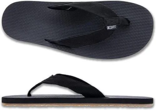 Vista 3 de Scott Hawaii Paha - Sandalias flexibles para hombre, sandalias de goma negras duraderas, tallas 7-14