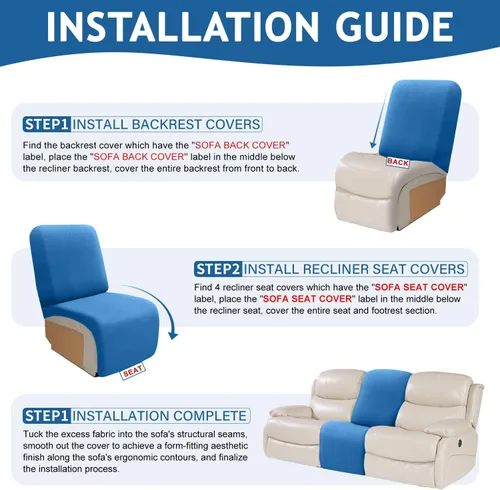 Vista 8 de ALIECOM Fundas 100% impermeables para sofá seccional reclinable, forma de L, elásticas, para esquina, funda para sofá seccional reclinable, lavable