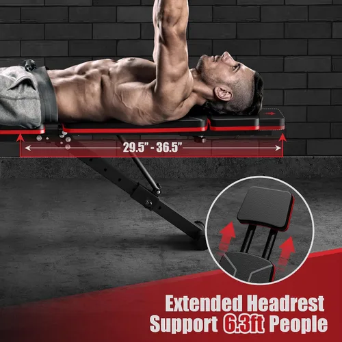 Vista 3 de GIKPAL Adjustable Weight Bench - Workout Bench Press for Home Gym Negro - Brillante