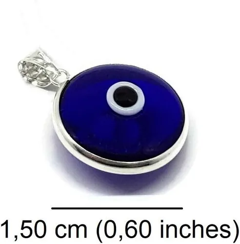 Vista 2 de Mystic Jewels by Dalia Colgante de cristal contra el mal de ojo para la buena suerte Plata de ley 925 Diámetro del colgante 0,6 pulgadas
