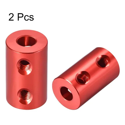 Vista 2 de TA-VIGOR Juego de 2 tornillos de acoplamiento de eje de 0.197 in a 0.197 in, conector de junta rígida de eje L20 x D12, aleación de aluminio