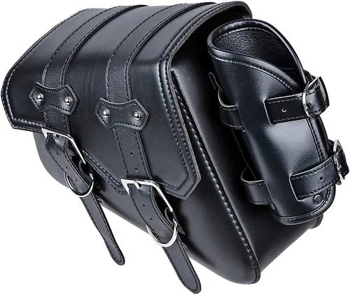 Vista 10 de Astra Depot Compatible con Harley Sportster XL883 XL1200 Alforja Solo con Brazo Oscilante de Cuero PU Negro (Izquierda y Derecha)