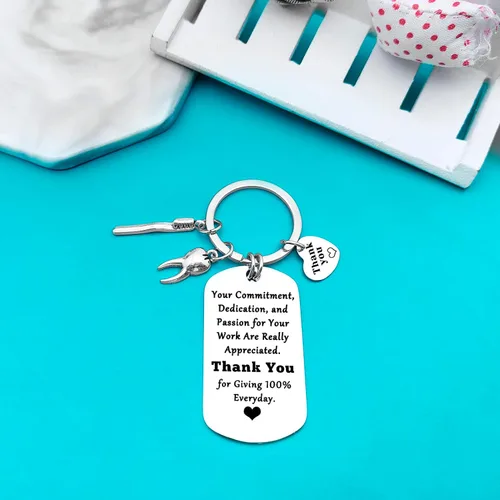 Vista 3 de Xiahuyu Regalos para dentistas, llavero, regalos de agradecimiento al dentista, regalo de higienista dental, regalo de asistente dental, regalo