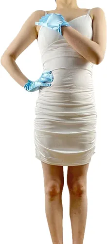 Vista 40 de Vestido de novia de satén para mujer, fiesta de ópera, guantes de los años 20, guantes hasta la muñeca