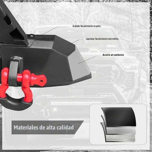 Vista 6 de Juego de parachoques delanteros y traseros compatible con T-acoma de 3ª generación 2016-2023, acero negro texturizado con placa de cabrestante y 7