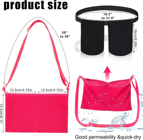 Vista 2 de Tondiamo Bolsa de drenaje ajustable para mastectomía con bolsa de ducha, bolsa de drenaje, camisas de pecho, dos bolsillos, suministros