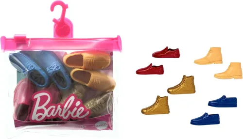 Vista 2 de Barbie Paquete de accesorios de zapatos Ken – 9 pares de zapatos de muñeca por juego, 5 4 Ken, a partir de 3 años (paquete de 2)