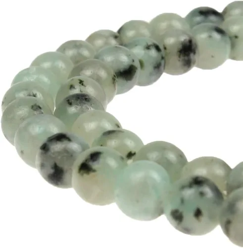 Vista 16 de Cuentas naturales de jade africano rojo redondo para hacer joyería, cuentas sueltas para pulseras y collares (4 mm)