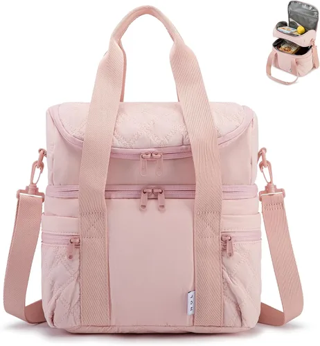 Vista 11 de NOL Natural Organic Lifestyle Bolsa Térmica de Almuerzo de Nylon para Mujeres Bonita Bolsa de Almuerzo Acolchada Grande A Prueba de Fugas Aislada