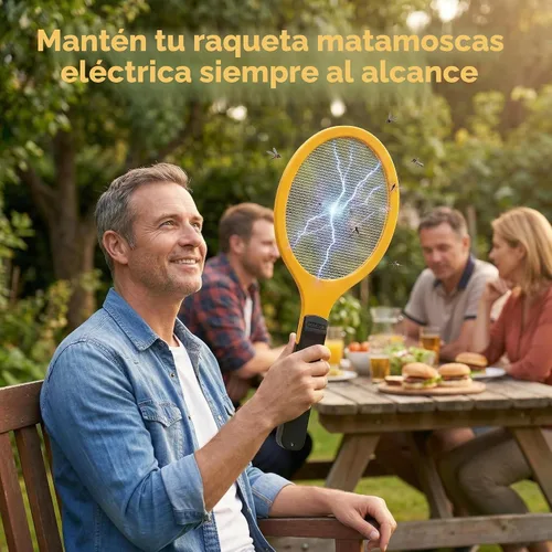 Vista 6 de Matamoscas eléctrico – Exterminador de insectos – Potente asesino de mosquitos y moscas de 2200 V, matamoscas para interiores y exteriores