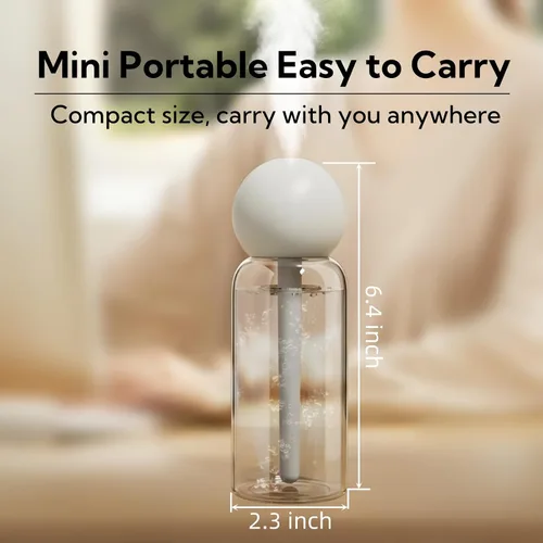 Vista 7 de Humidificador portátil pequeño con boquilla doble, humidificadores grandes de niebla fría, puertos de pulverización dobles, protección contra