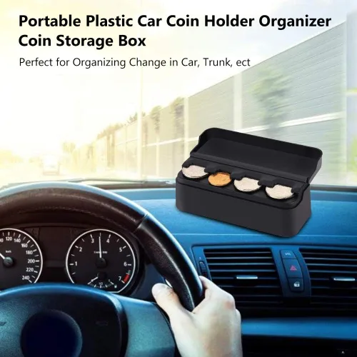 Vista 7 de Keenso Soporte para automóvil, caja de almacenamiento portátil, caja de almacenamiento negra para cambios, caja de almacenamiento para automóvil