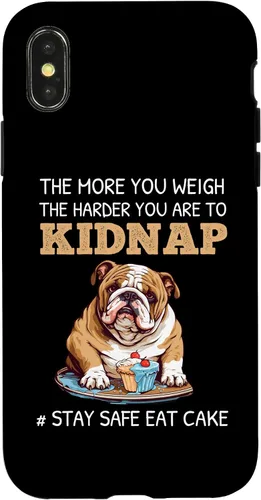 Vista 5 de English Bulldog Dog Lover Funny Quote Stay Safe Eat Cake Case for iPhone 17