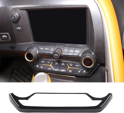 Vista 7 de Marco de perilla de volumen para Chevrolet Corvette C7 2014-2019, marco de panel de control multimedia para automóvil, pantalla de navegación