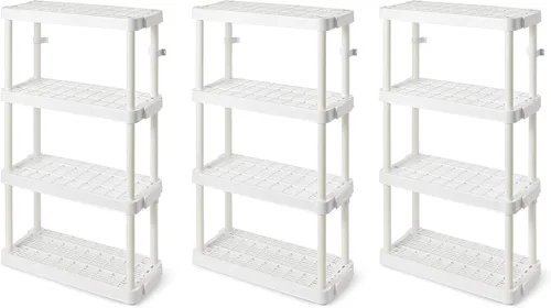 Vista 15 de Gracious Living Estantes organizadores de almacenamiento de 4 niveles para el hogar y el garaje, 54.5 pulgadas de alto x 32.0 pulgadas de ancho x