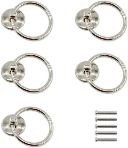 Vista 8 de Manijas de gabinete de cocina, tiradores de anillos de cajón de metal, manijas y pomos de gabinete de un solo agujero, accesorios para gabinete