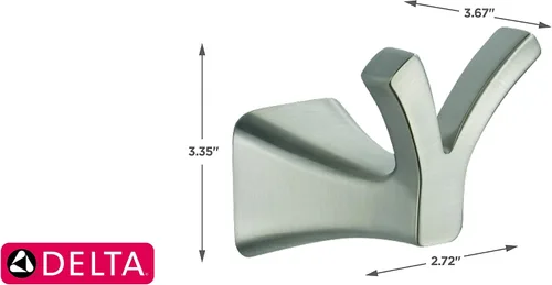 Vista 4 de DELTA FAUCET 75235-SS Tesla - Gancho doble para bata, acero inoxidable