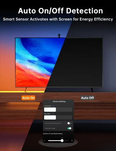 Vista 7 de Retroiluminación LED para TV, luces de TV cortables de 11.5 pies que cambian con TV para pantalla de 32 a 50 pulgadas y monitor de PC