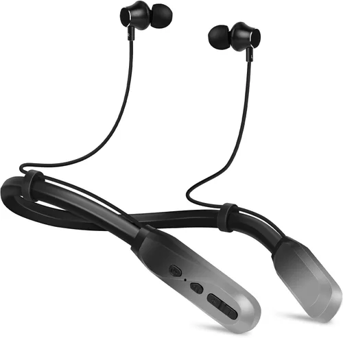 Vista 9 de Lecefty Auriculares Bluetooth con banda para el cuello, 200H tiempo de reproducción extra largo, auriculares inalámbricos estéreo con micrófono