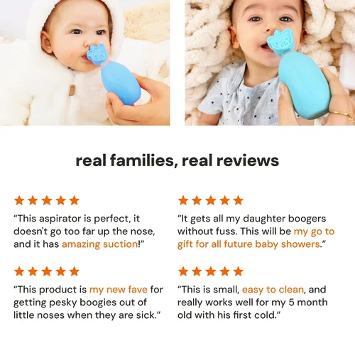 Vista 8 de oogiebear: Aspirador Nasal para Bebés - Removedor Seguro de Mocos y Cerumen para Recién Nacidos, Bebés, Niños Pequeños - Mejor que Jeringa, Succión