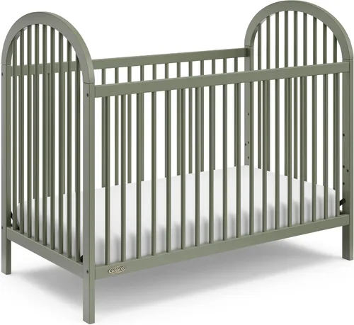 Vista 22 de Graco Cuna convertible Olivia (avena helada) – Certificado GREENGUARD Gold, 100% madera maciza, se adapta a colchón de cuna estándar, cuna de bebé