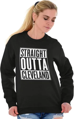 Vista 5 de Clásico Teaze Straight Outta Cleveland Ohio Souvenir Womens Mens Crew Sudadera
