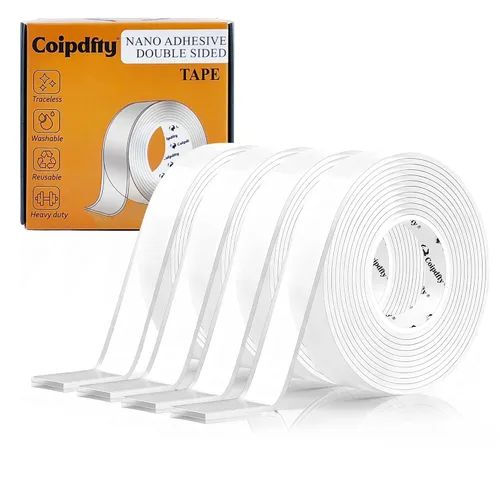 Vista 13 de Cinta de doble cara resistente para decoración de pared, no daña la pintura, cinta de montaje extraíble transparente, cinta adhesiva nano de dos 1