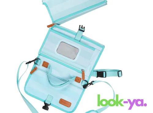 Vista 5 de LOOK-YA Cambiador de pañales portátil, cambiador portátil para niñas y niños recién nacidos, cambiador de bebé con bolsillo inteligente
