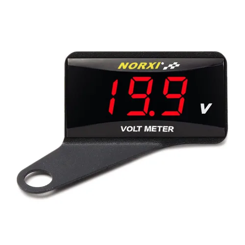Vista 9 de Voltímetro digital para motocicleta, medidor de voltaje CC de 12 V, medidor de voltaje impermeable para automóvil y motocicleta con función de Rojo